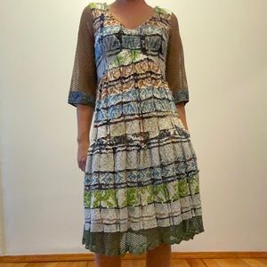 Save the queen patchwork quilted a line dress